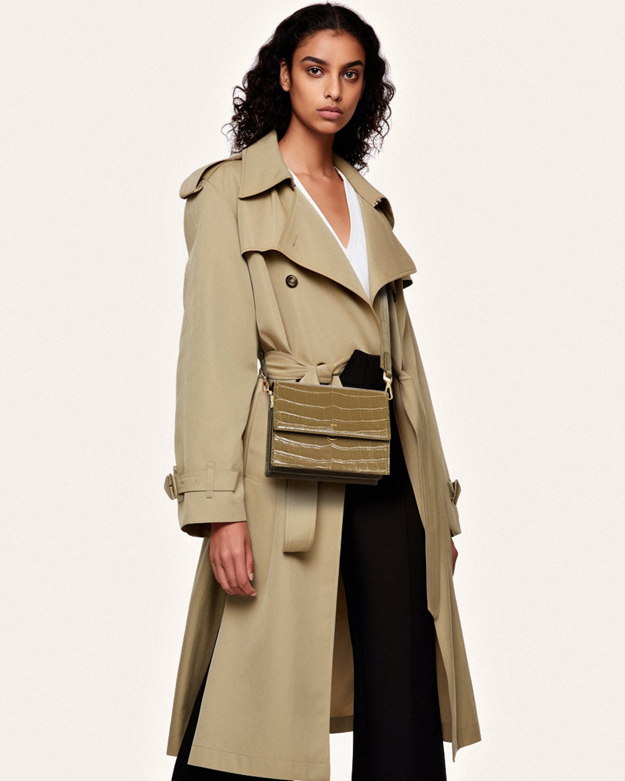 Mini Flap Crossbody - Dark Olive Croc - Image 2