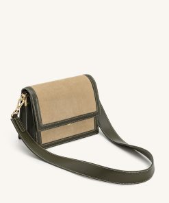 Mini Flap Faux Suede Crossbody - Green