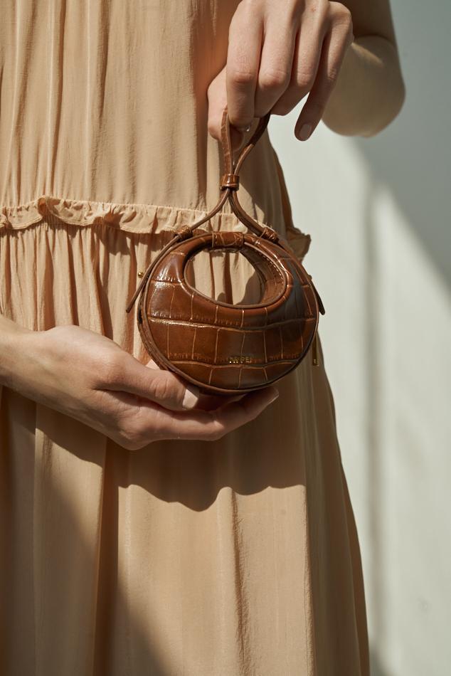 Rantan Super Mini Bag - Brown Croc - Image 6