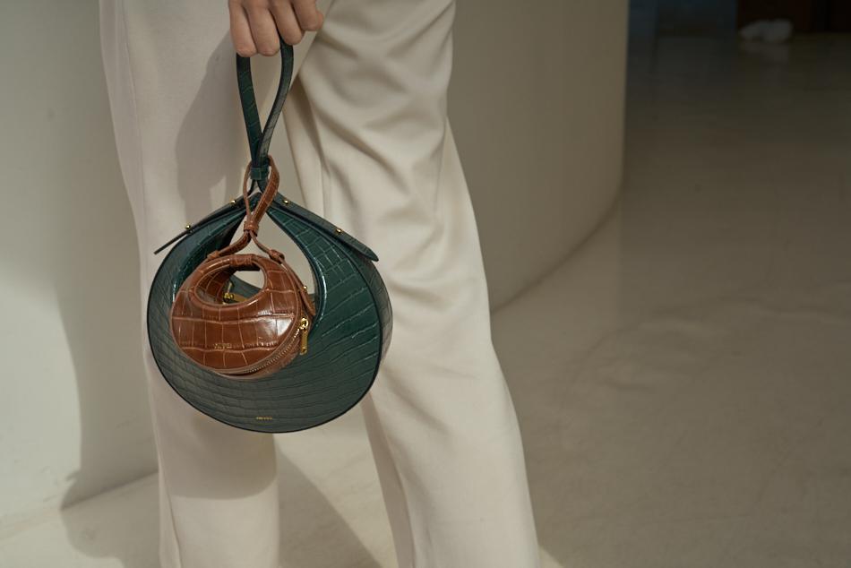 Rantan Super Mini Bag - Brown Croc - Image 8