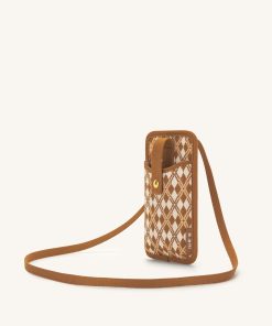 Alternative view of Aylin Knitted Phone Bag - Brown & Beige