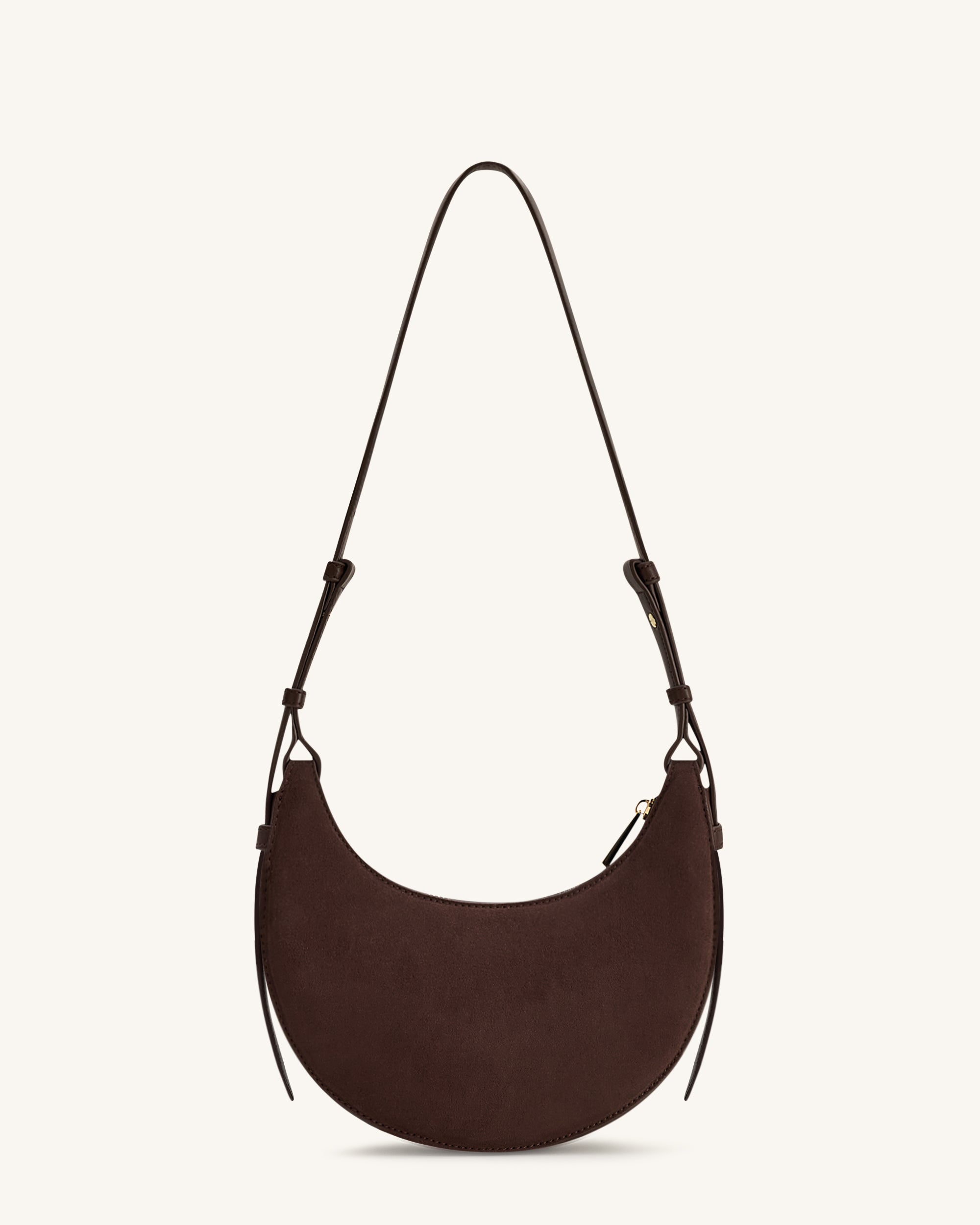 Sharon Faux Suede Crossbody Bag - Coffee Brown - Image 3