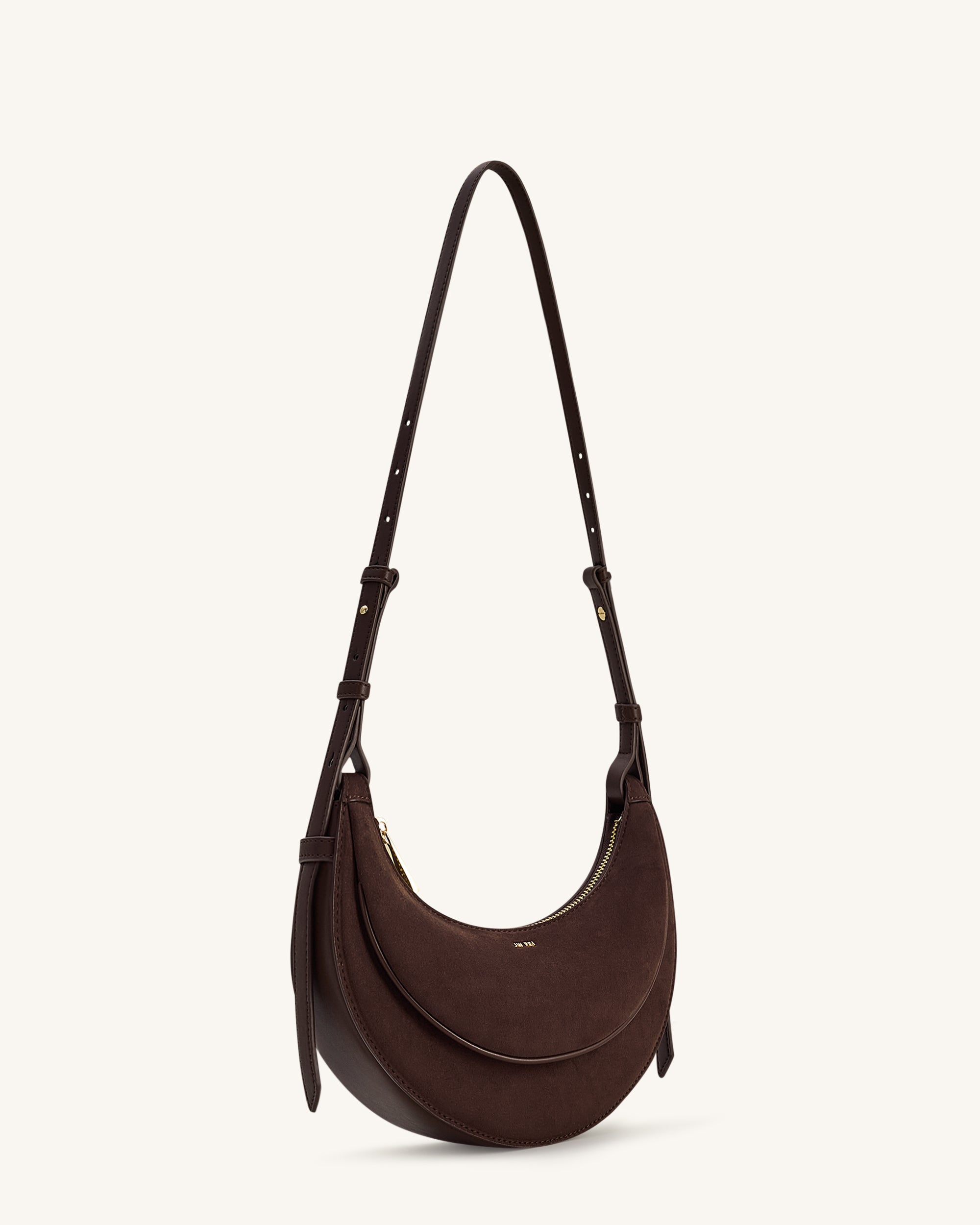 Sharon Faux Suede Crossbody Bag - Coffee Brown - Image 2