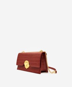 Alternative view of Jade Chain Bag -  Wine Red Croc