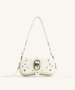 Joy Crushed Shoulder Bag - White