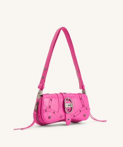 Alternative view of Joy Crushed Shoulder Bag - Bright Pink