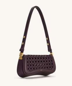 Alternative view of Joy Woven Shoulder Bag - Dark Red