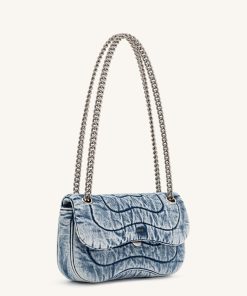 Alternative view of Tina Denim Quilted Chain Crossbody - Blue