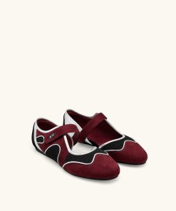 Alternative view of Zoe Mary Janes Flats – Burgundy Black