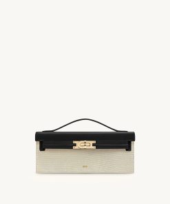 Bria Structured Top Handle Bag - Black Canvas