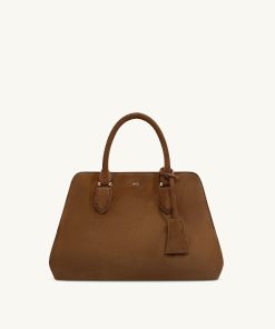 Lara Faux Suede Tote Bag - Brown