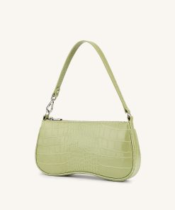 Alternative view of Eva Shoulder Handbag - Sage Green Croc