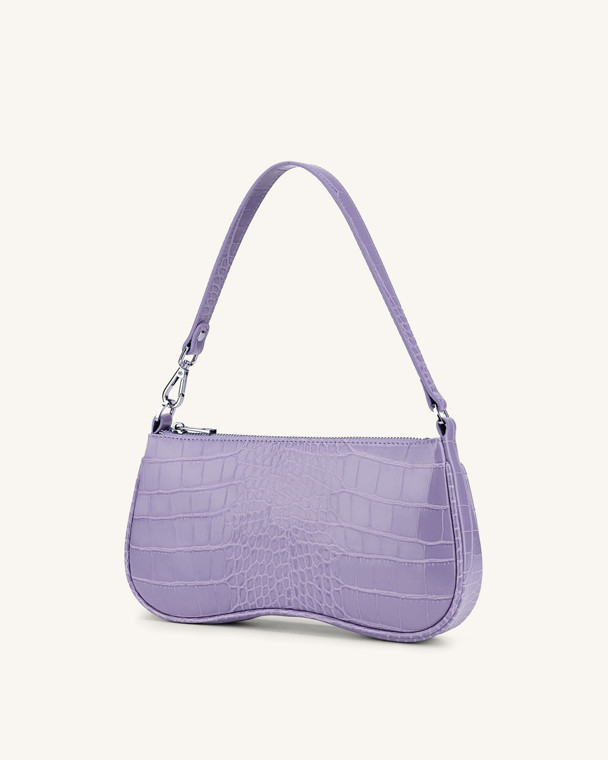Eva Shoulder Handbag - Purple Croc - Image 2
