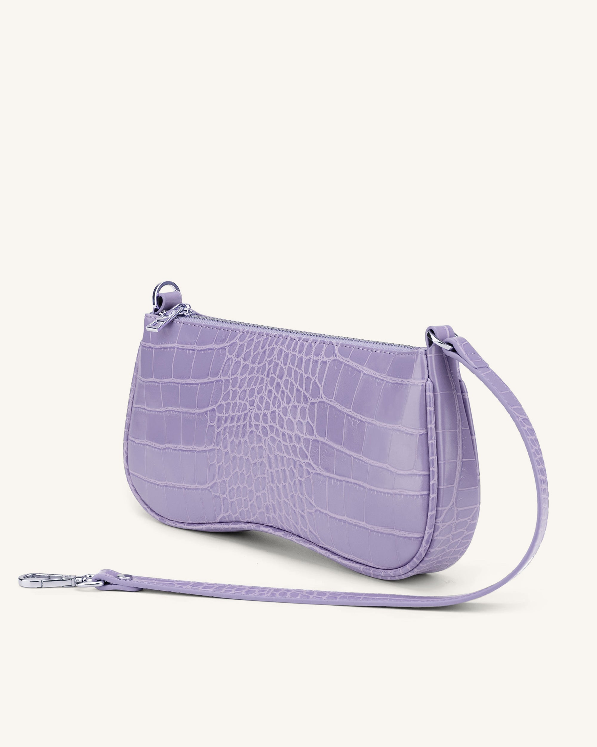 Eva Shoulder Handbag - Purple Croc - Image 3