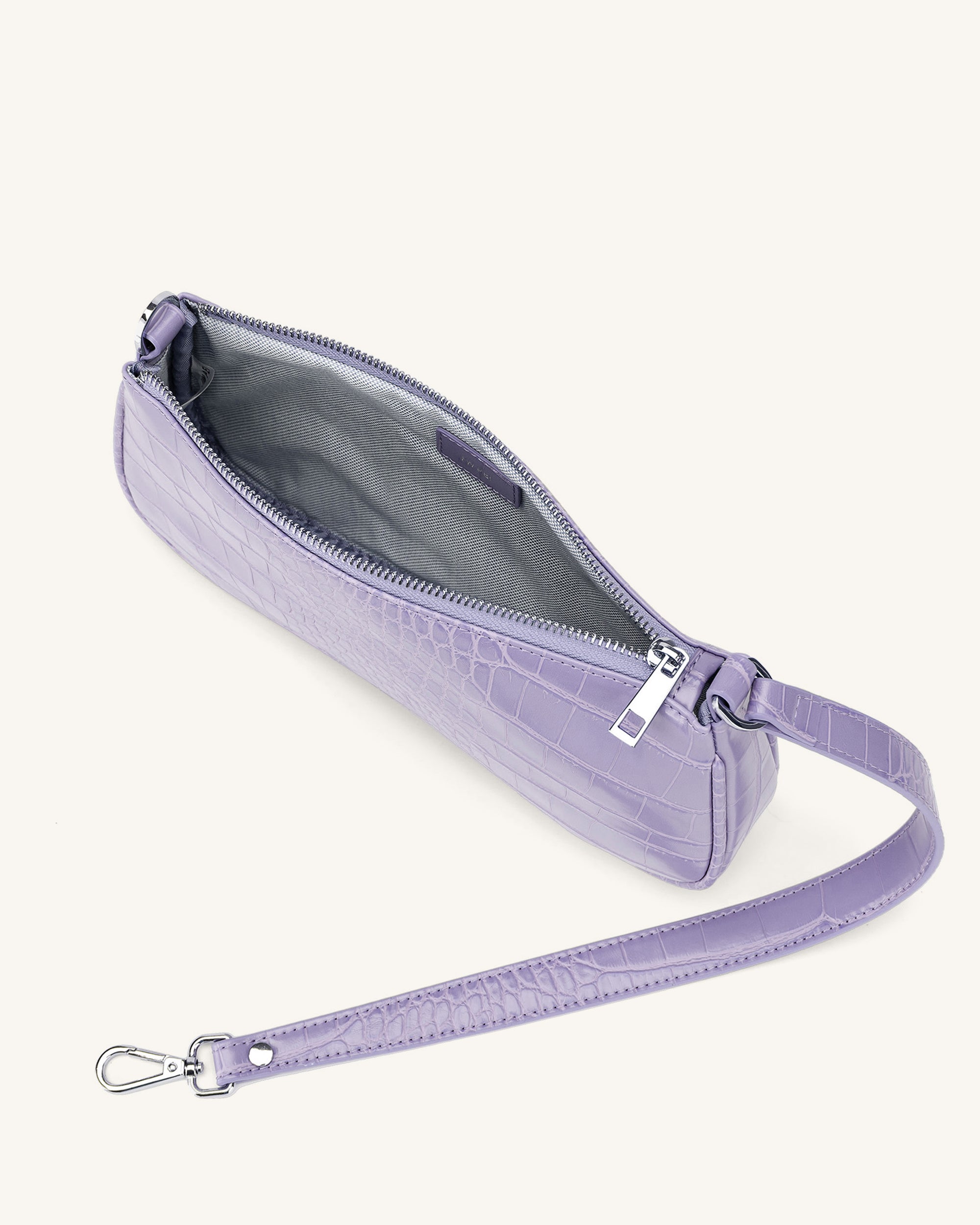 Eva Shoulder Handbag - Purple Croc - Image 4