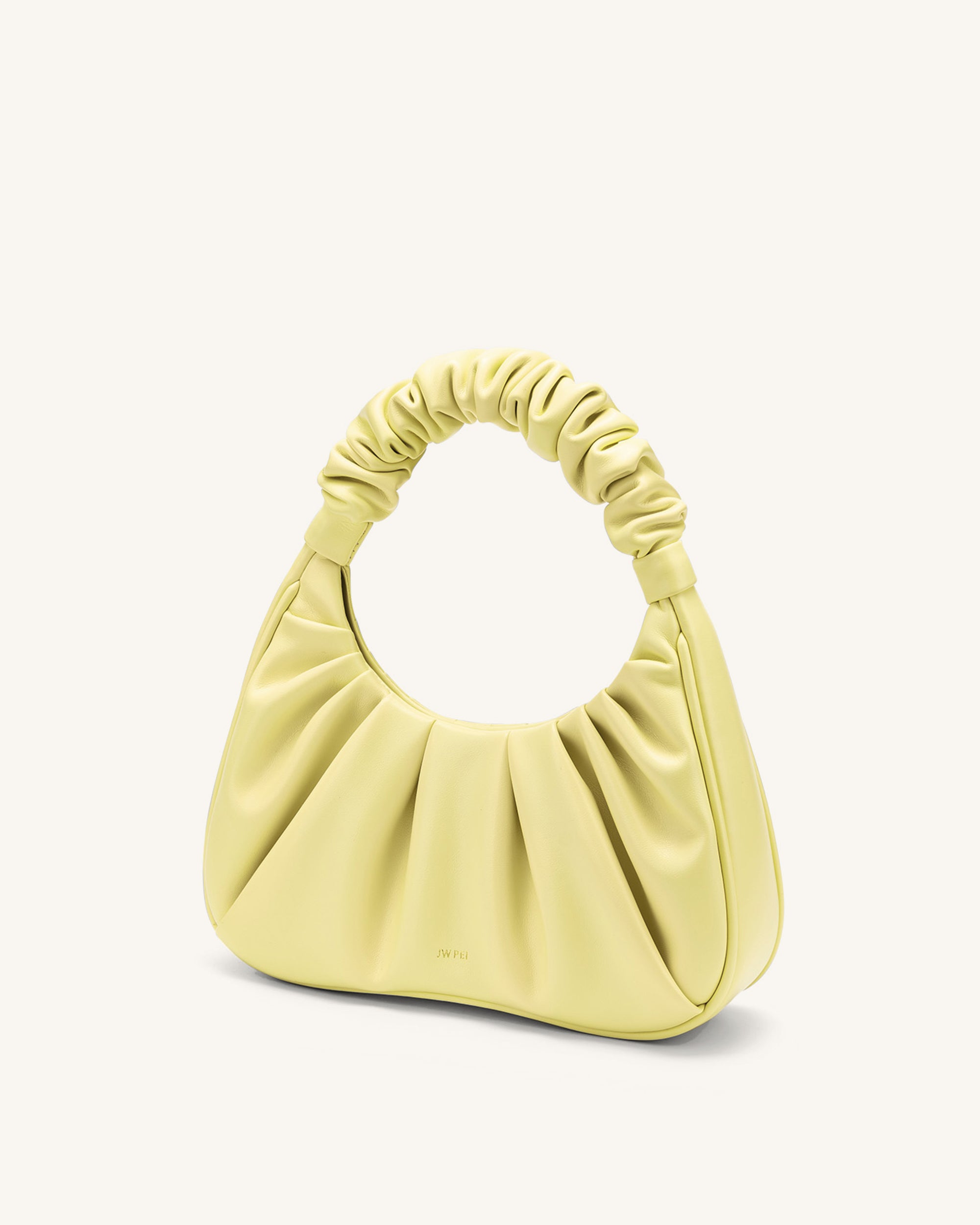 Gabbi Ruched Hobo Handbag - Light Yellow - Image 3