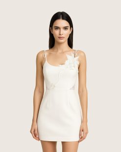 Alternative view of Floral Vine Tie Dress - White