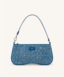 Eva Shoulder Handbag - Blue Denim Weave