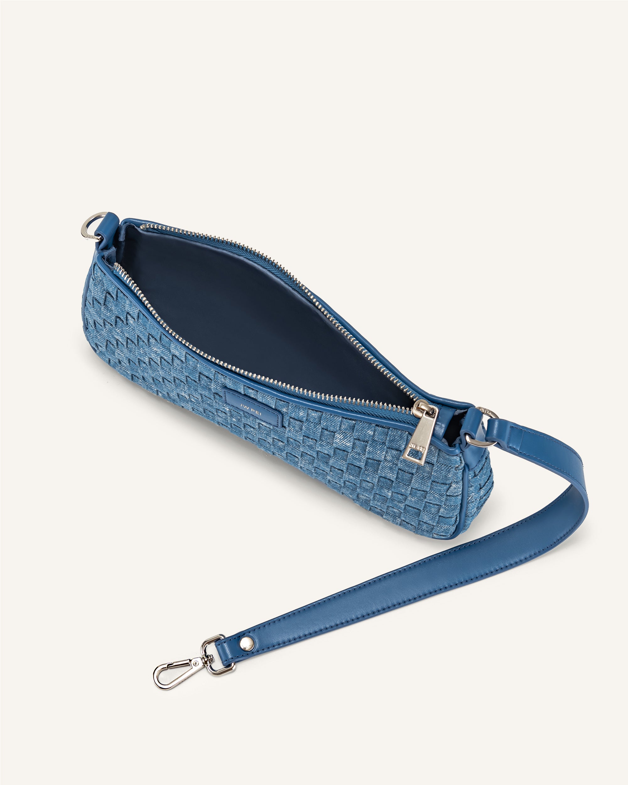 Eva Shoulder Handbag - Blue Denim Weave - Image 4
