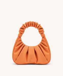 Gabbi Ruched Hobo Handbag - Orange