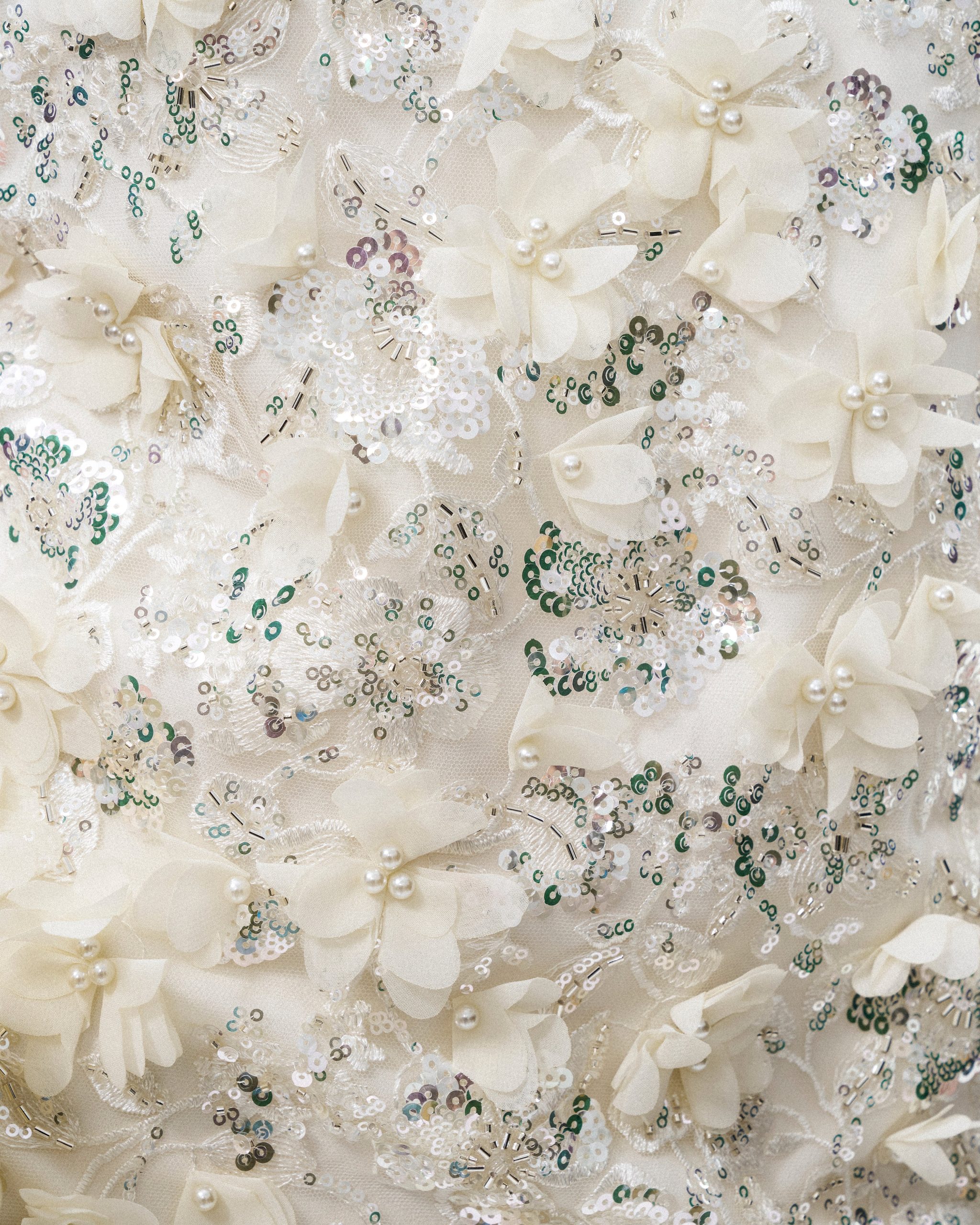 Lysandra 3D Floral Sequin Mini Dress - White - Image 7