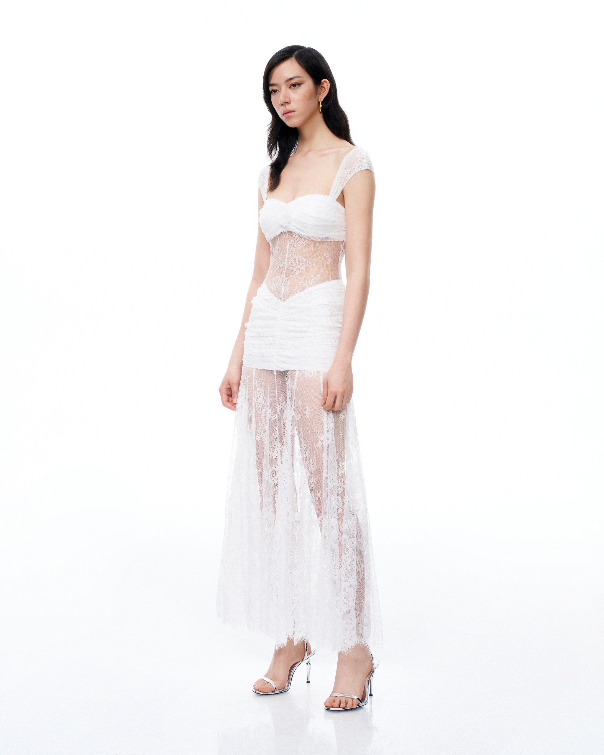 Fiorentina 3D Floral Lace Dress - White - Image 2