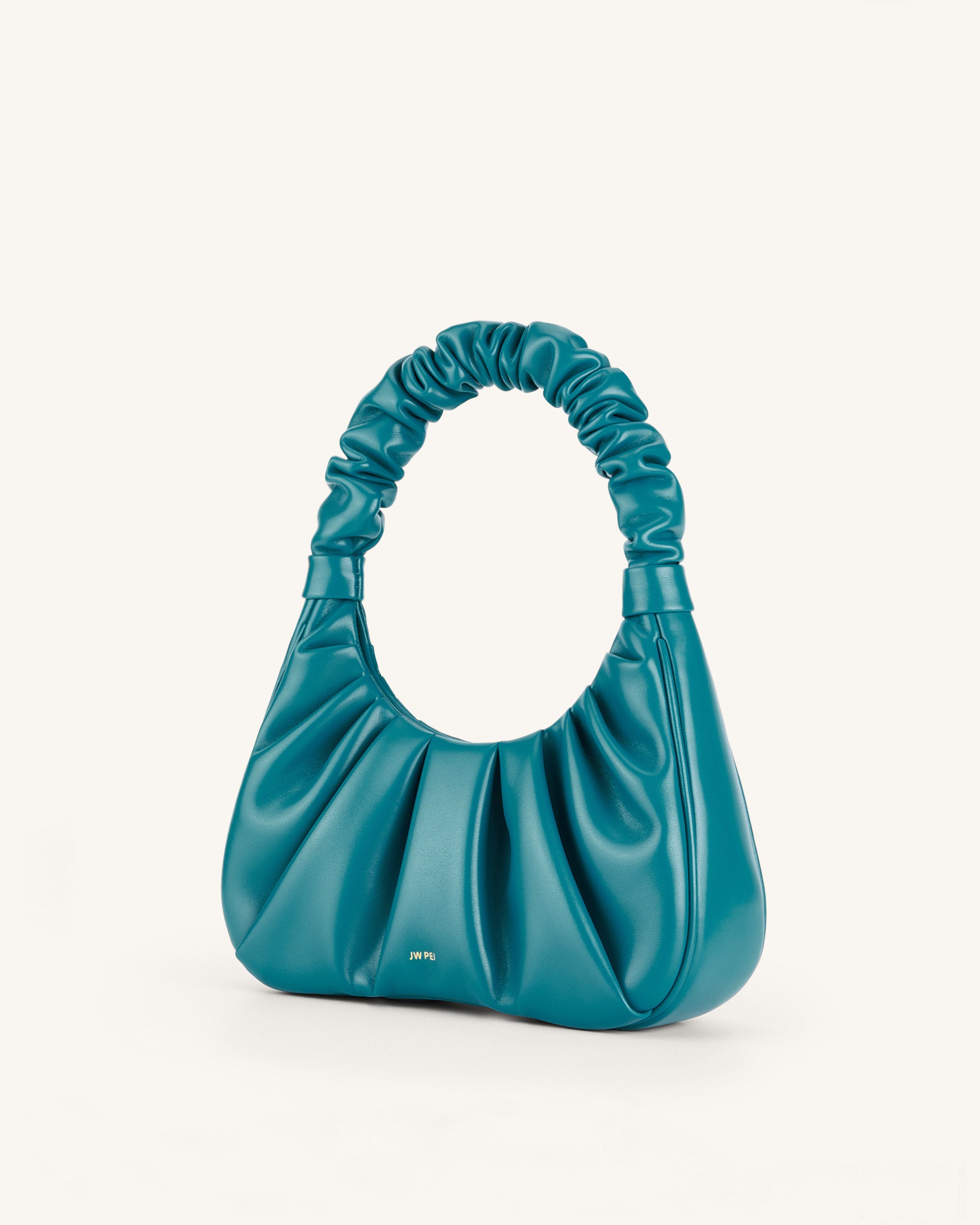Gabbi Ruched Hobo Handbag - Peacock Blue - Image 2
