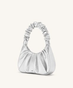 Alternative view of Gabbi Metallic Ruched Hobo Handbag - Silver