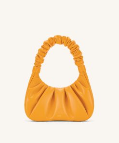 Gabbi Ruched Hobo Handbag - Candied Orange