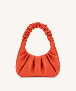 Gabbi Ruched Hobo Handbag - Scarlet