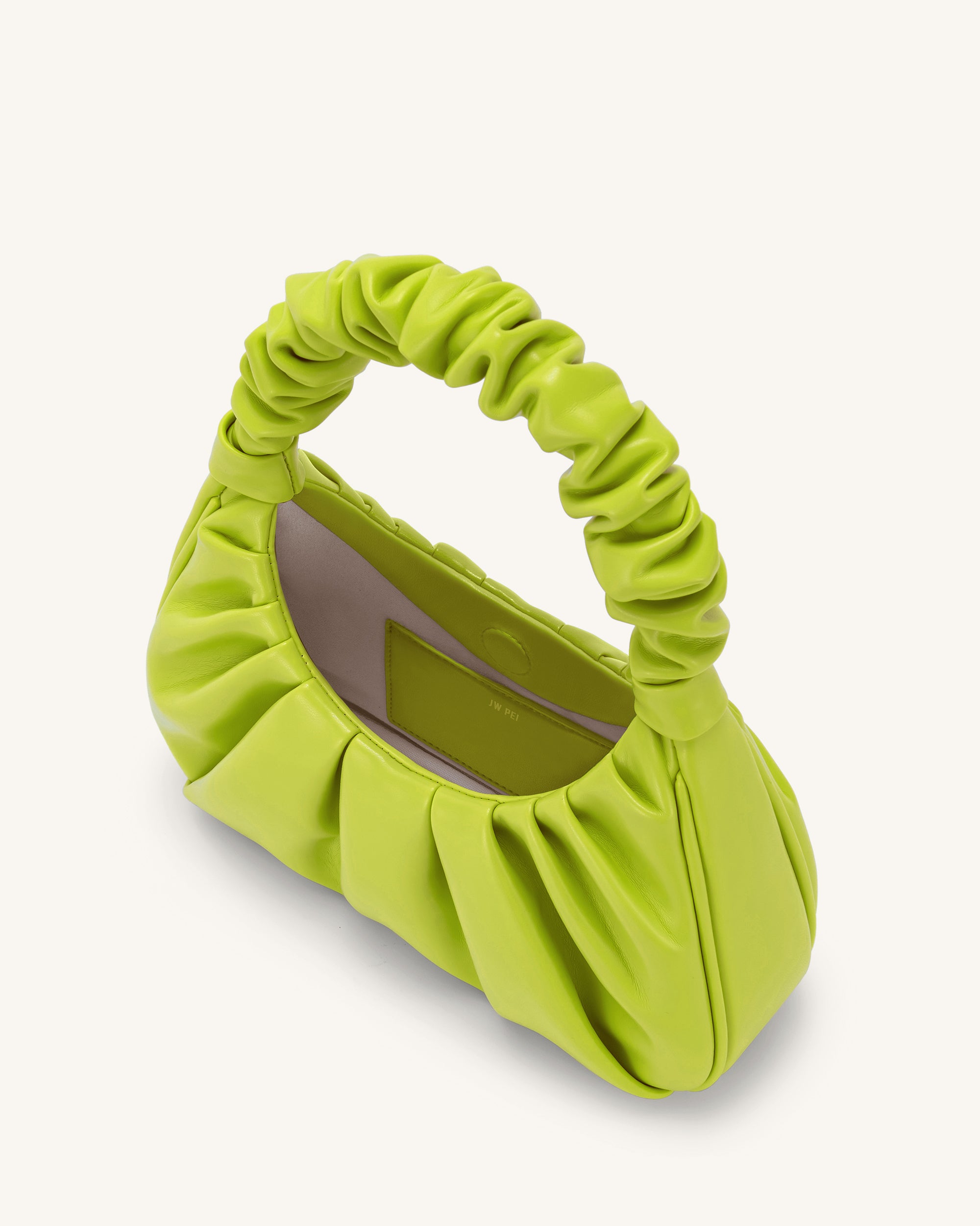 Gabbi Ruched Hobo Handbag - Cyber Lime - Image 4