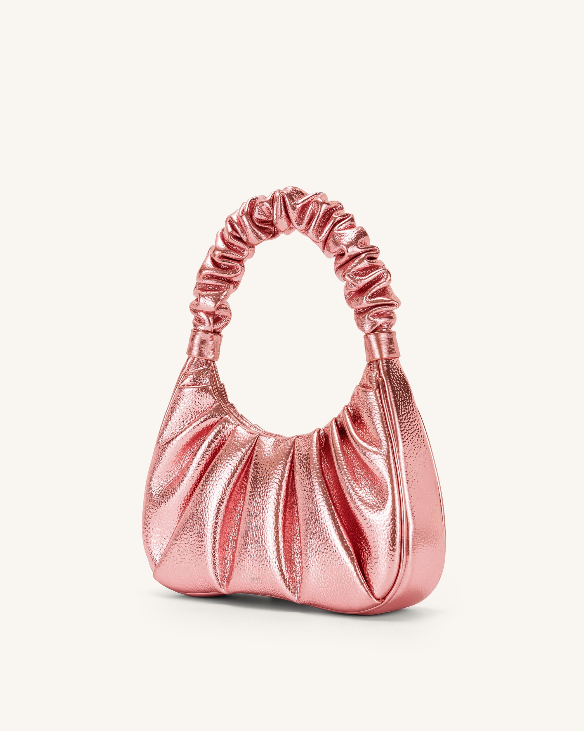 Gabbi Metallic Ruched Hobo Handbag - Pink - Image 2