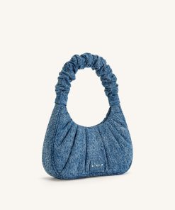 Alternative view of Gabbi Denim Ruched Hobo Handbag - Blue