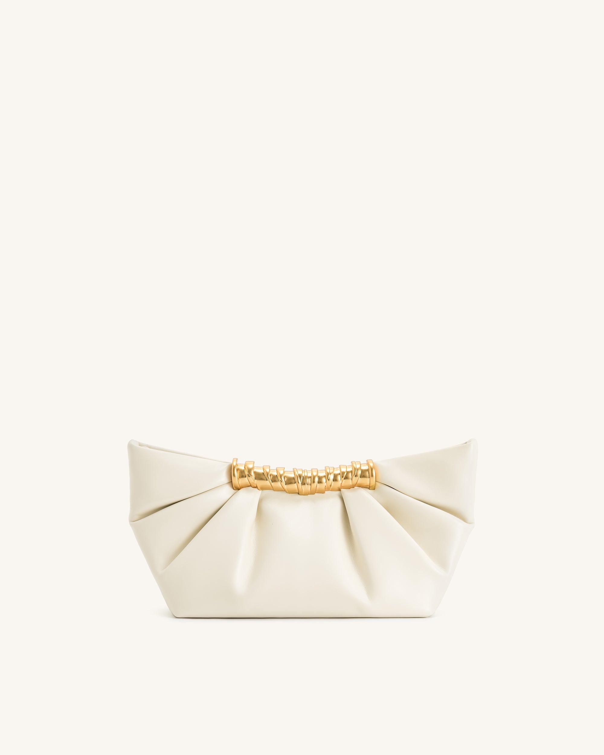 Leia Pleated Clutch - White - Image 3