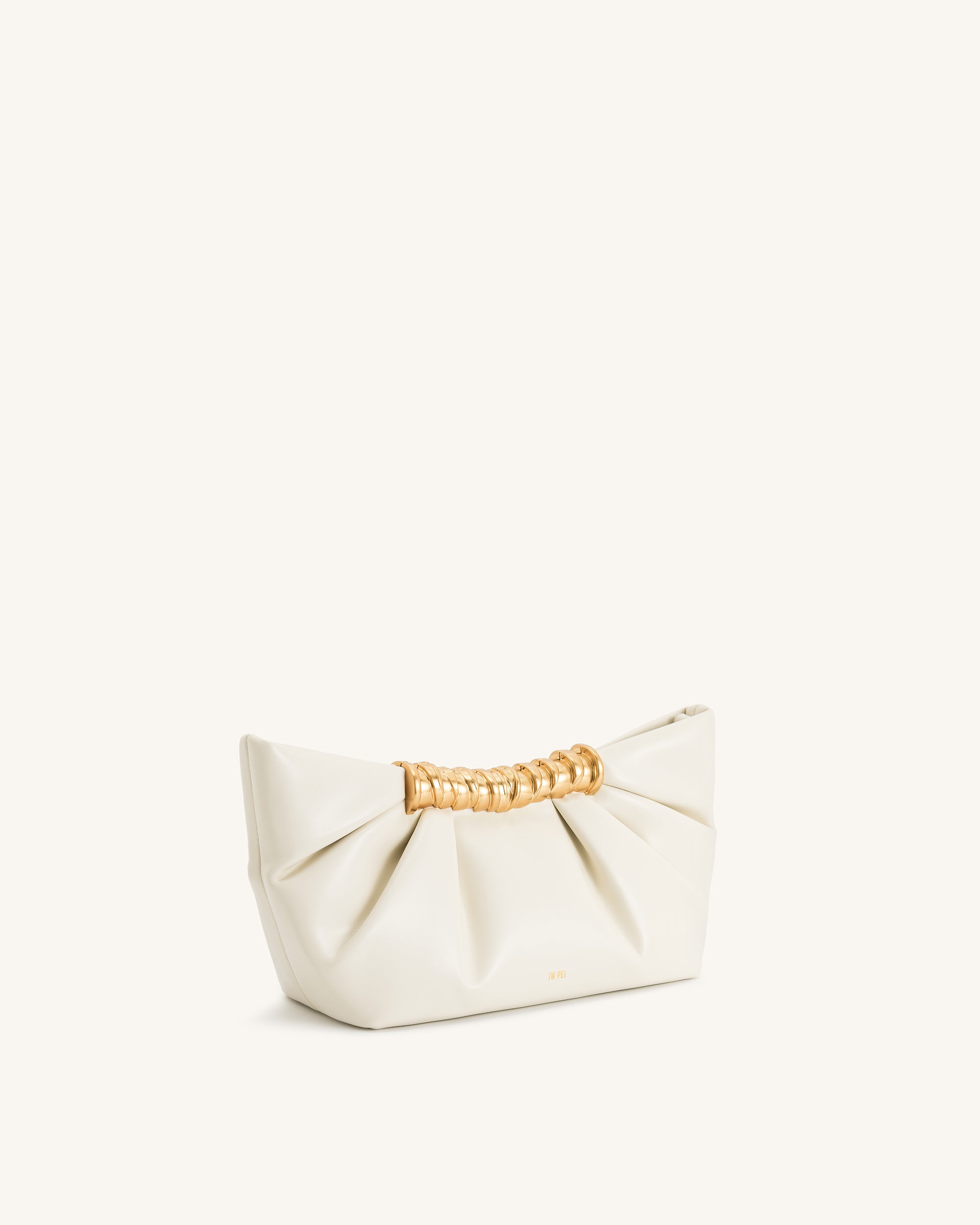 Leia Pleated Clutch - White - Image 2