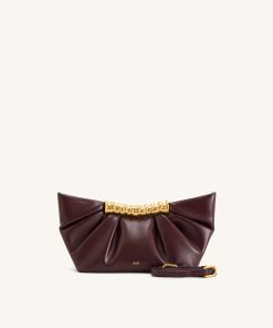 Leia Pleated Clutch - Deep Burgundy