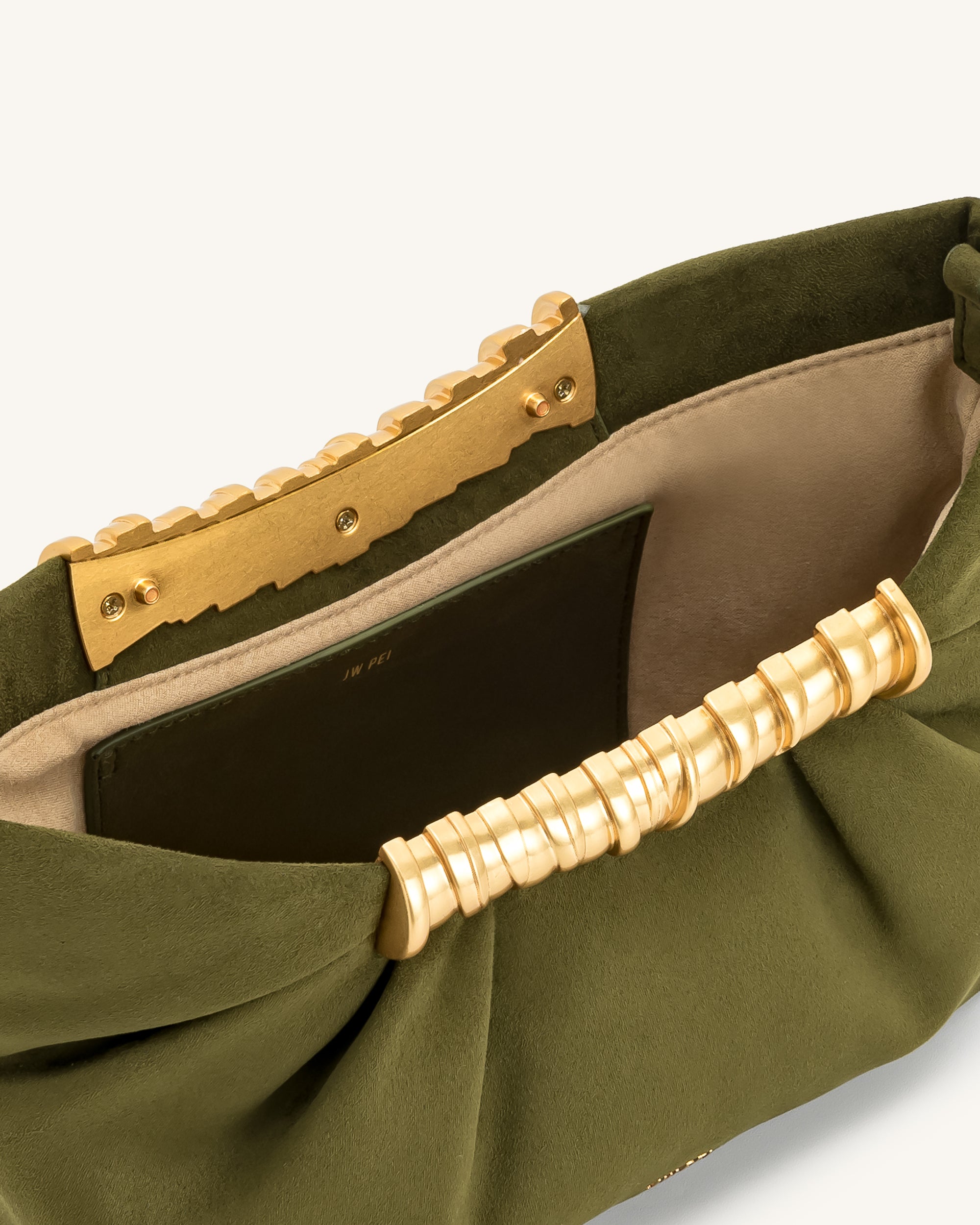 Leia Pleated Clutch - Dark Olive - Image 4