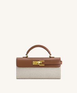 Keyla Top Handbag - Brown Canvas