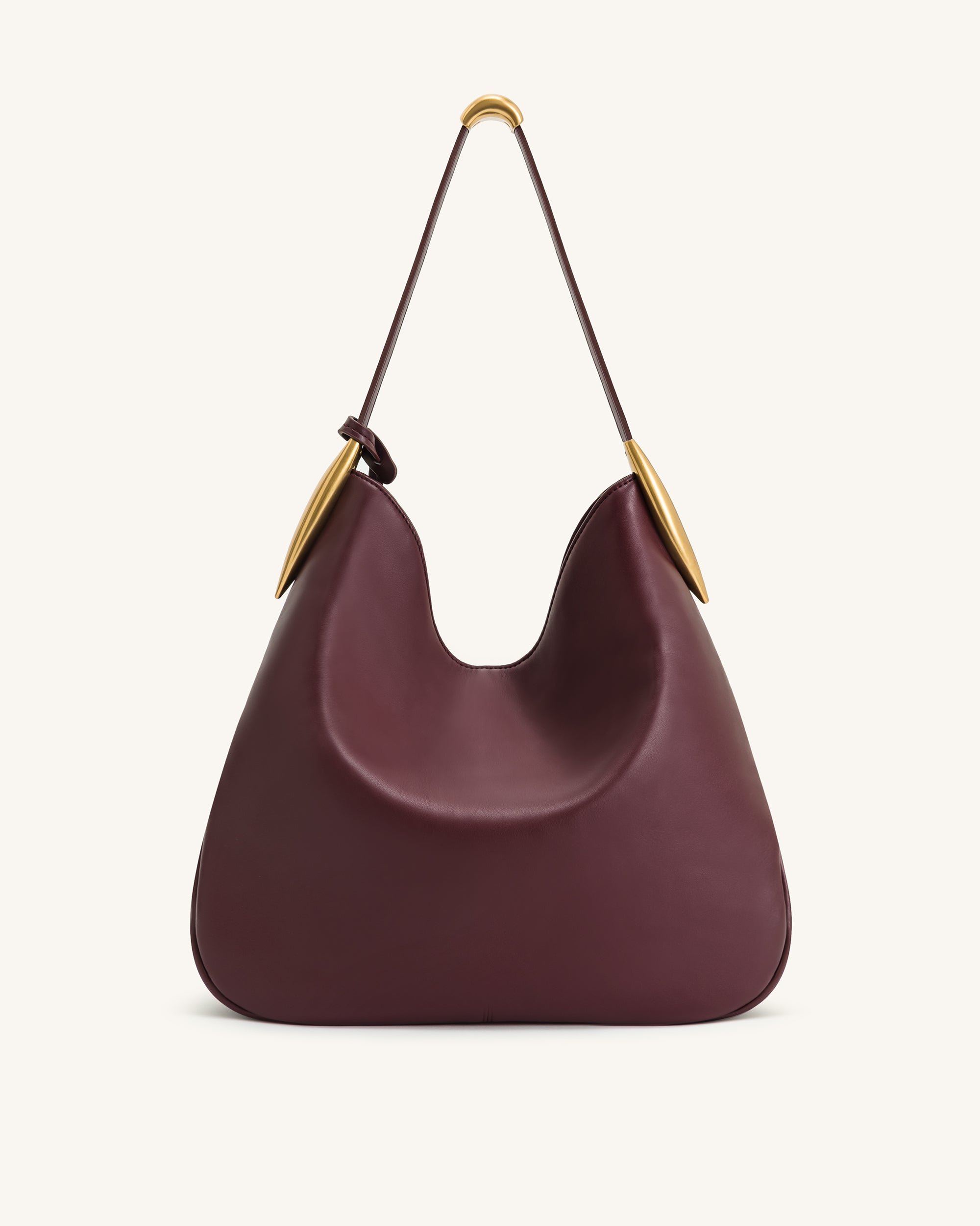 Nina Metal Charm Hobo Bag - Burgundy - Image 3