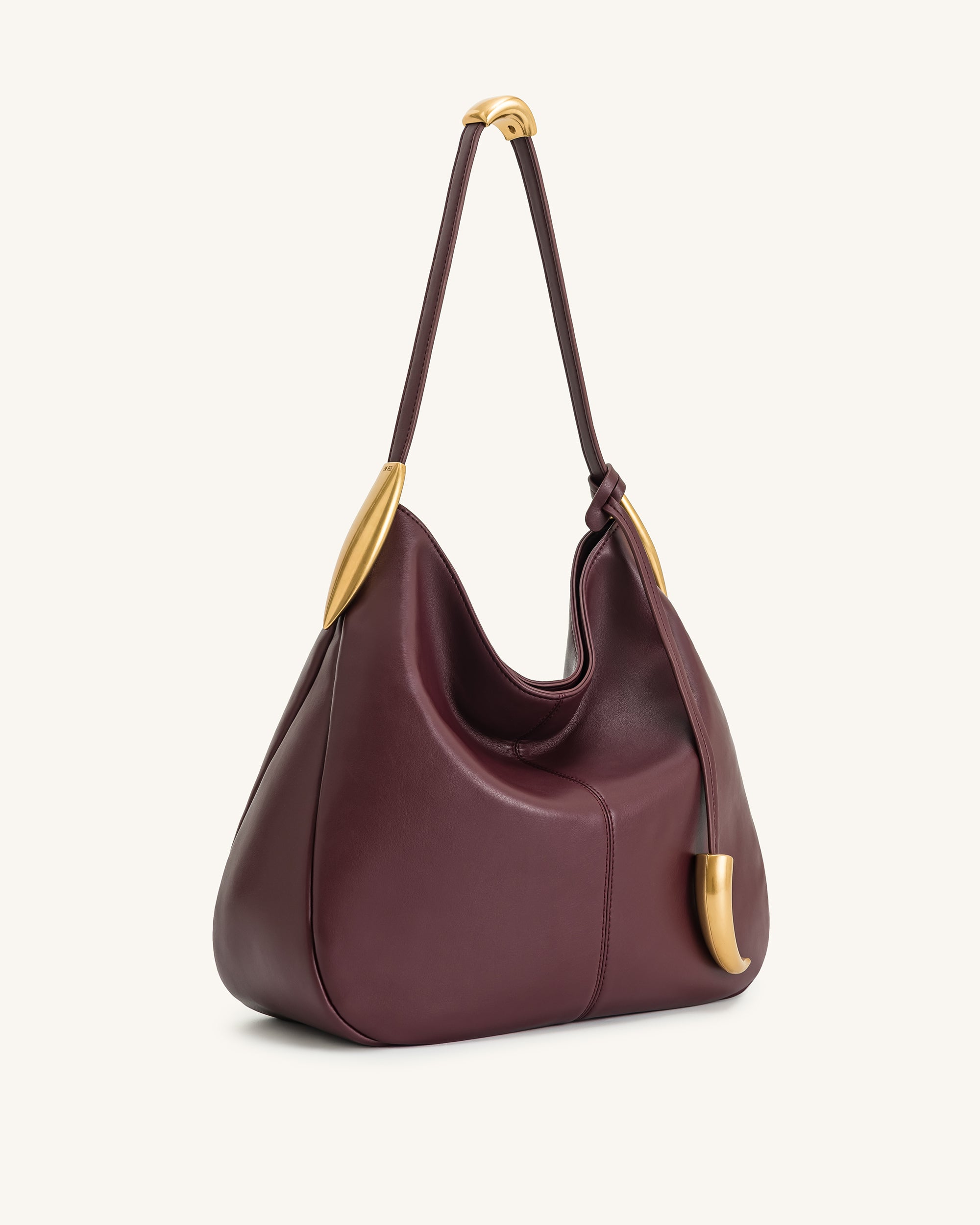 Nina Metal Charm Hobo Bag - Burgundy - Image 2