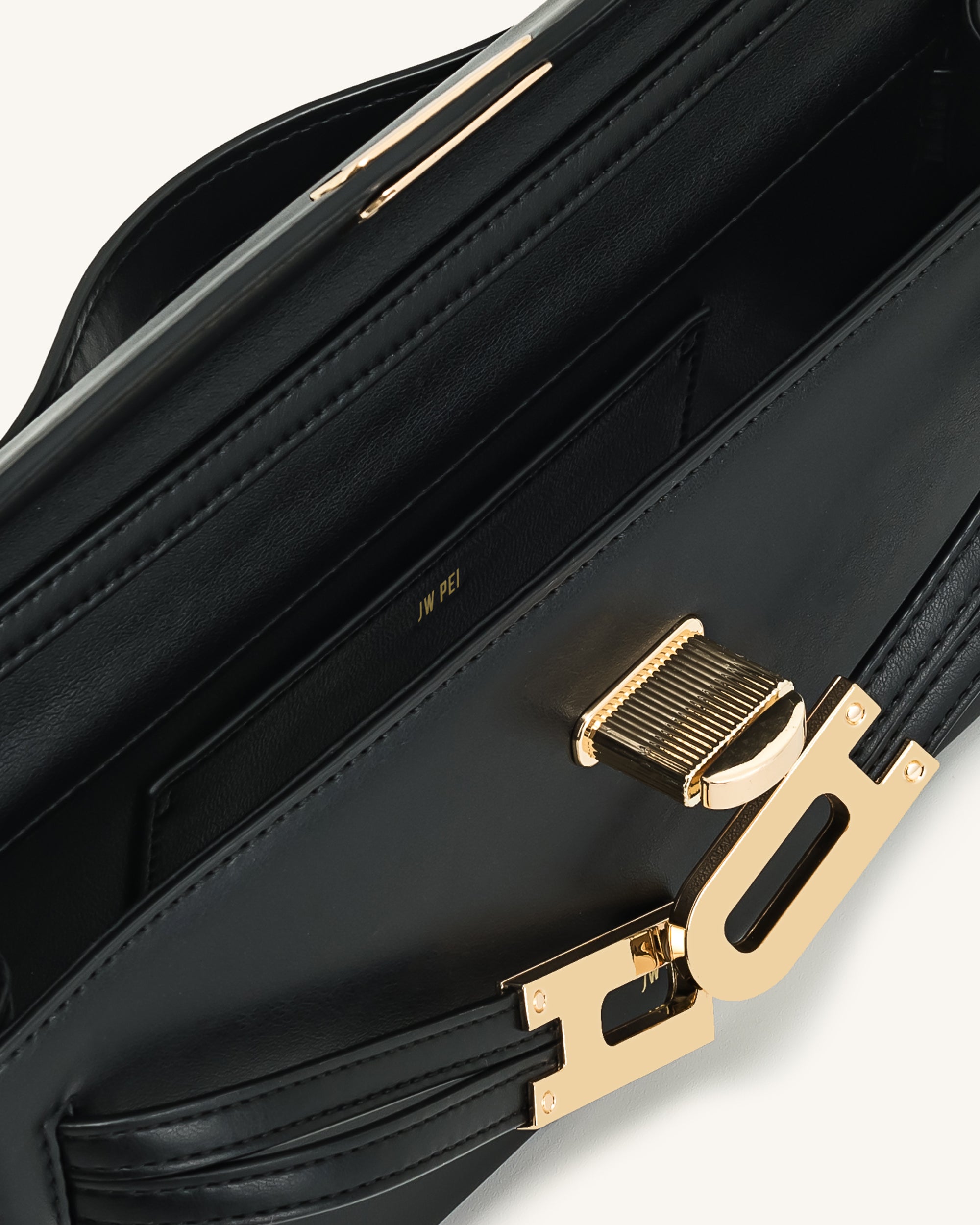 Bria Structured Top Handle Bag - Black - Image 4