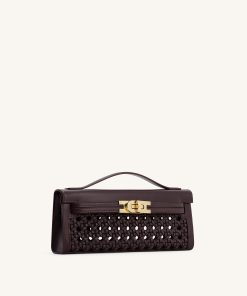 Alternative view of Bria Structured Top Handle Bag - Dark Red