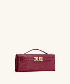 Alternative view of Bria Structured Top Handle Bag - Burgundy Croc