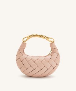Orla Weave Handbag - Pink Beige