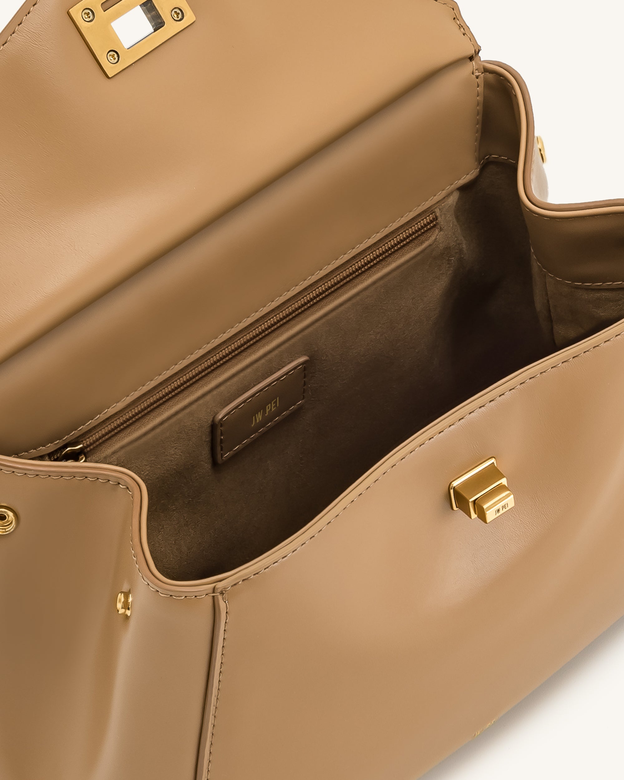 Lucia Classic Top Handbag - Brown - Image 4