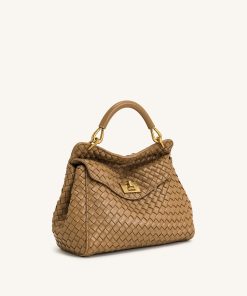 Alternative view of Lucia Classic Top Handle Woven Bag - Brown