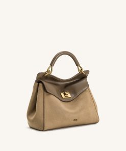 Alternative view of Lucia Classic Faux Suede Top Handle Bag - Taupe