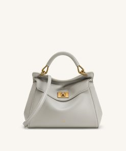 Lucia Classic Top Handle Bag - Light Gray