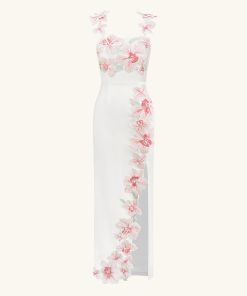 Alternative view of Flower Embroidered Dress - White/Pink