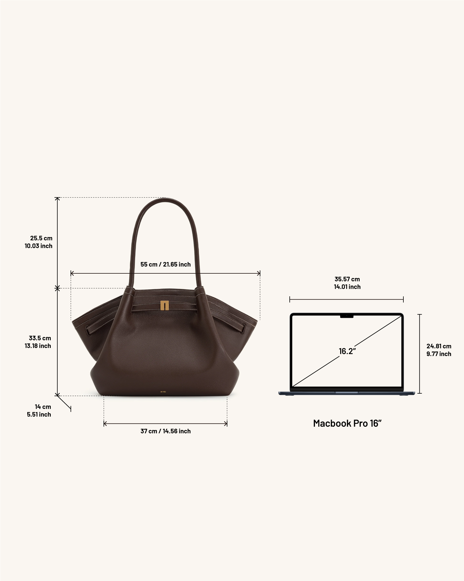 Hana Large Tote Bag - Dark Brown - Image 7